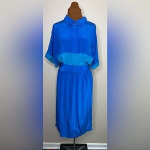Adrianna Papell Blue Midi Dress